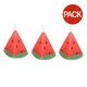 image 1 of Something Different Watermelon Shaped Candle (Pack of 3) - Red/Green - One Size