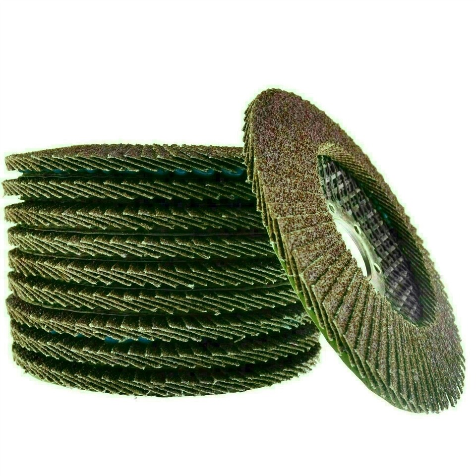 image 1 of 100 x Flap Discs 60 Grit Angle Grinder 4.5" (115mm) Flat Sanding Grinding AT929
