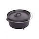 image 7 of 4L Cast Iron Non Stick Dutch Oven Casserole Dish Camping Cooker | Black