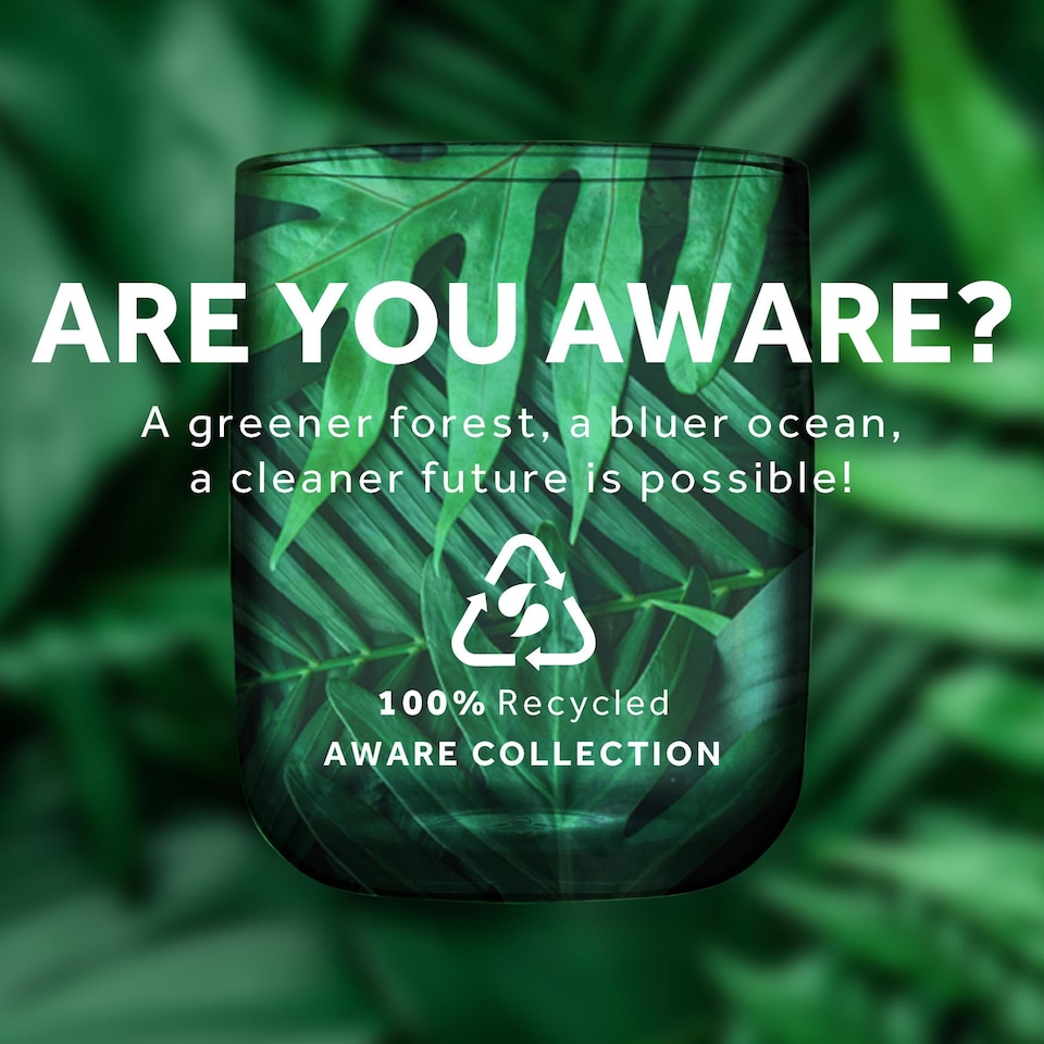 image 1 of Pasabache Aware Tincan Recycled Glass Tumblers - 280ml - Green - Pack of 4