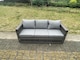 image 3 of Fimous 5 Seater Outdoor PE Rattan Garden Furniture Gas Fire Pit Dining Table Lounge Sofa 2 PC Armchairs Dark Grey Mixed Patio