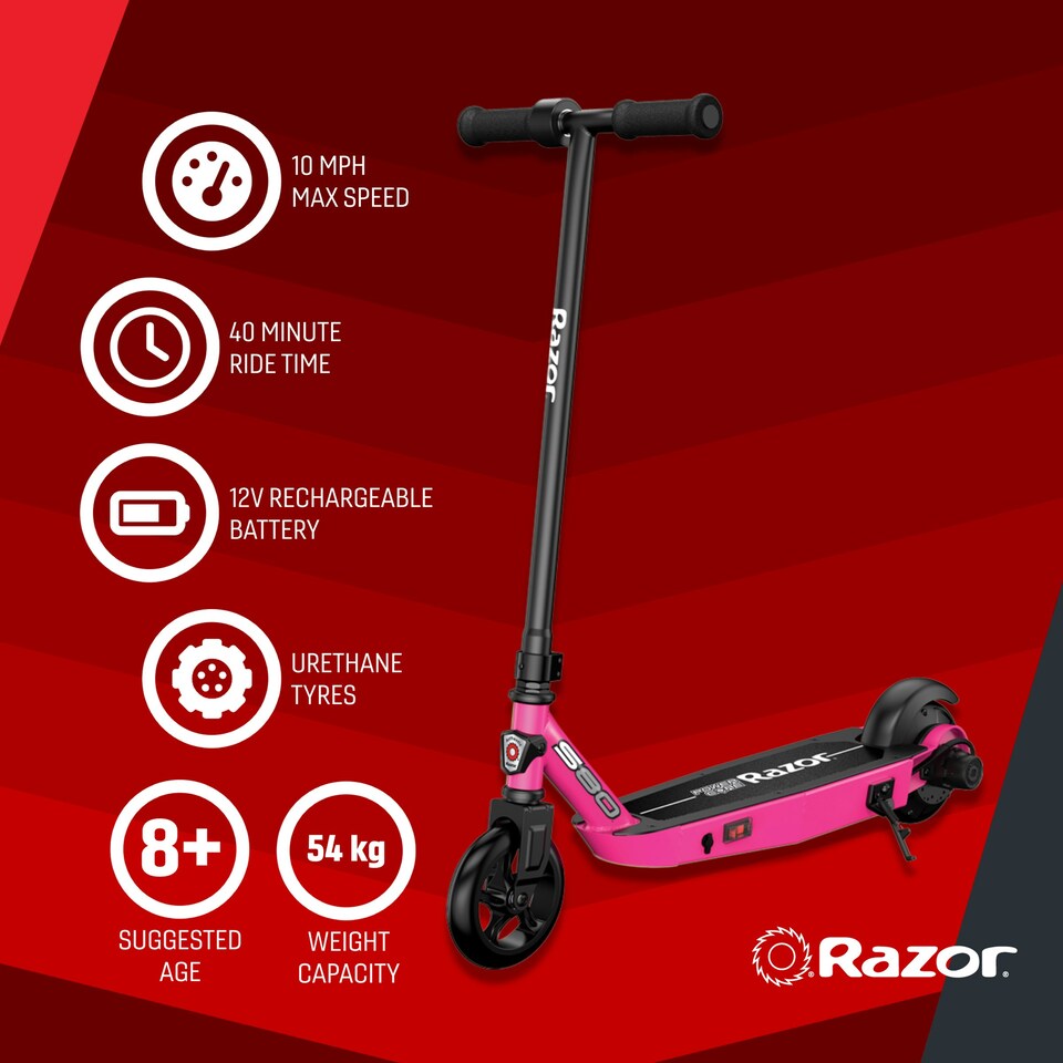 image 1 of Razor Power Core S80 Electric Scooter for Kids Age 8 and Up, Power Core High-Torque Hub Motor, Up to 10 mph, All-Steel Frame