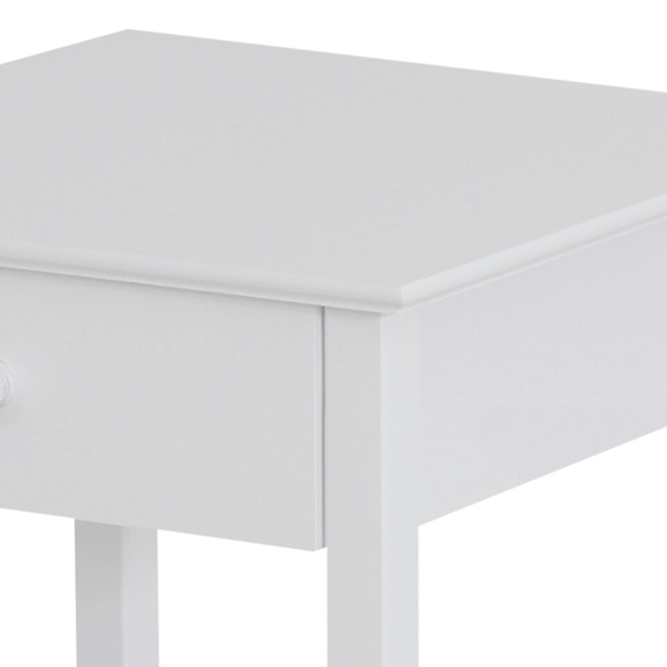 image 1 of HOMCOM Wooden Bedside Table Cabinet W/ Drawer Shelf Storage End Side White White