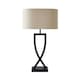 image 8 of ValueLights Katniss Matte Black Metal Table Lamp with Oval Shade & Bulb Black | Cream