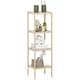 image 9 of 4-Tier Bathroom Storage Shelving Unit, Freestanding Bamboo Shelves, Natural Cream