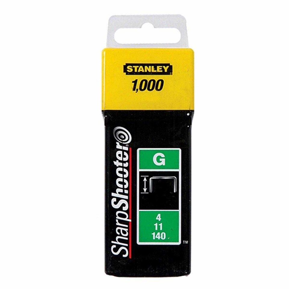 image 1 of Stanley Heavy Duty Staples (Pack of 1000) | Black | Black/Yellow | 6mm | 1