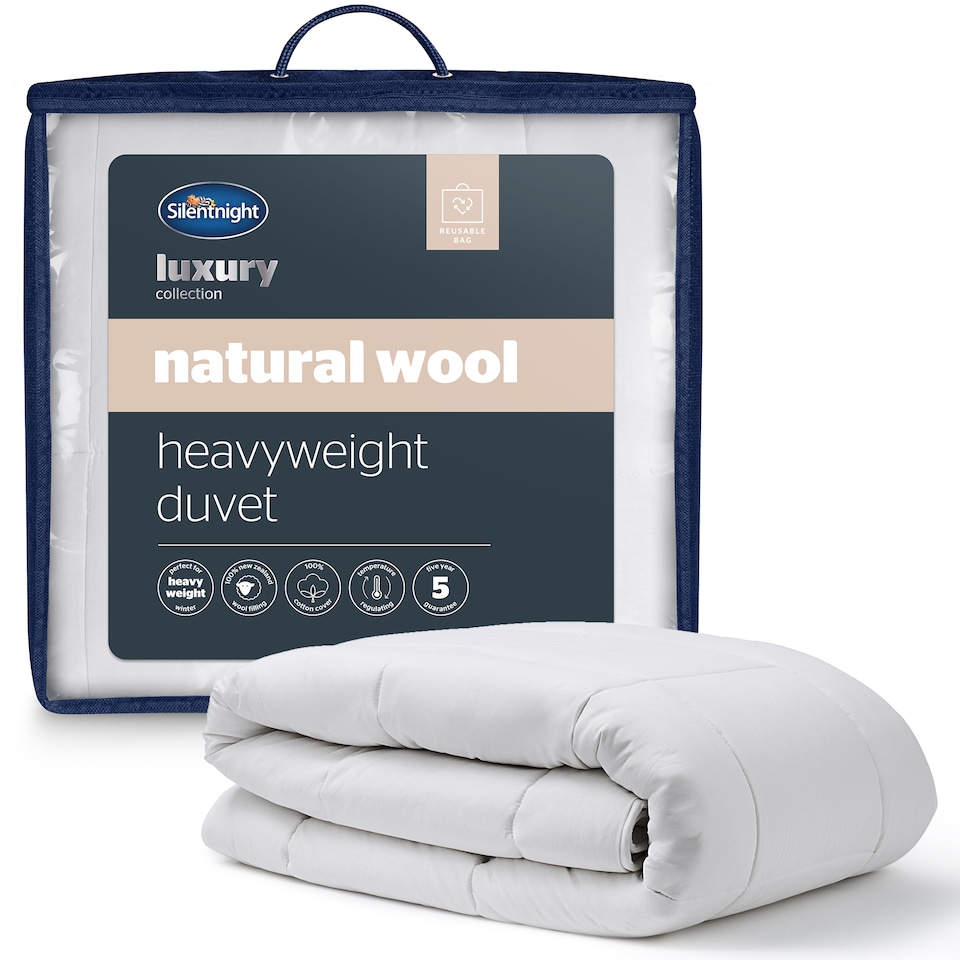 image 1 of Silentnight Natural Wool Collection Heavyweight Duvet | White | SuperKing