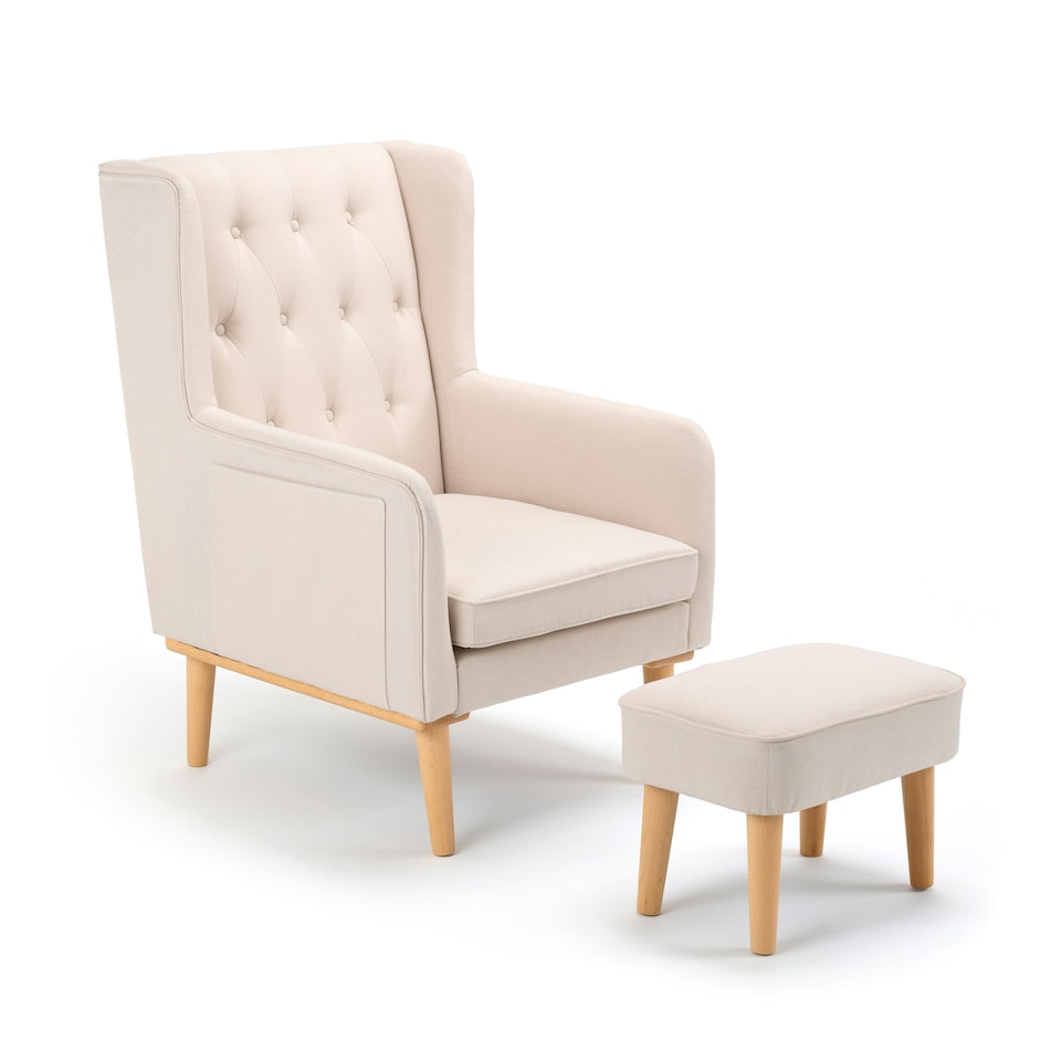 image 1 of Babymore Lux Nursing Chair with Stool - Cream Cream