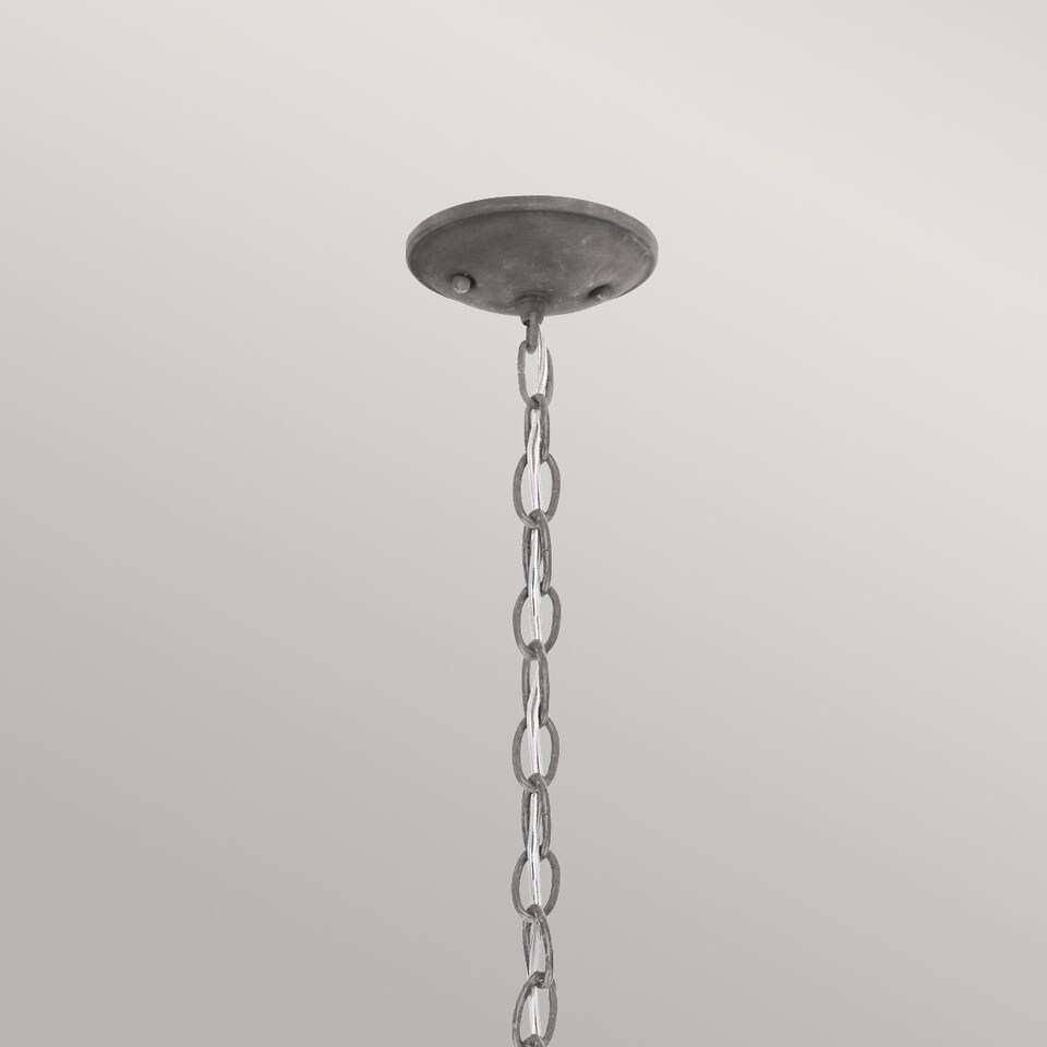 image 1 of Bridge Point 1 Light Small Outdoor Ceiling Chain Lantern Zinc IP44, E27
