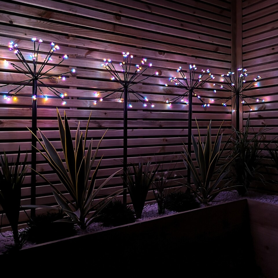 image 1 of Set of 4 1m Sputnik Path Finder Christmas Lights Decoration with Rainbow LEDs