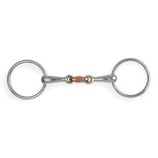 Shires Copper Lozenge Horse Loose Ring Snaffle Bit - Silver - 4.5in