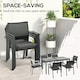 image 3 of Outsunny 7 Pieces Patio Dining Set with 6 Stackable Chairs for Poolside