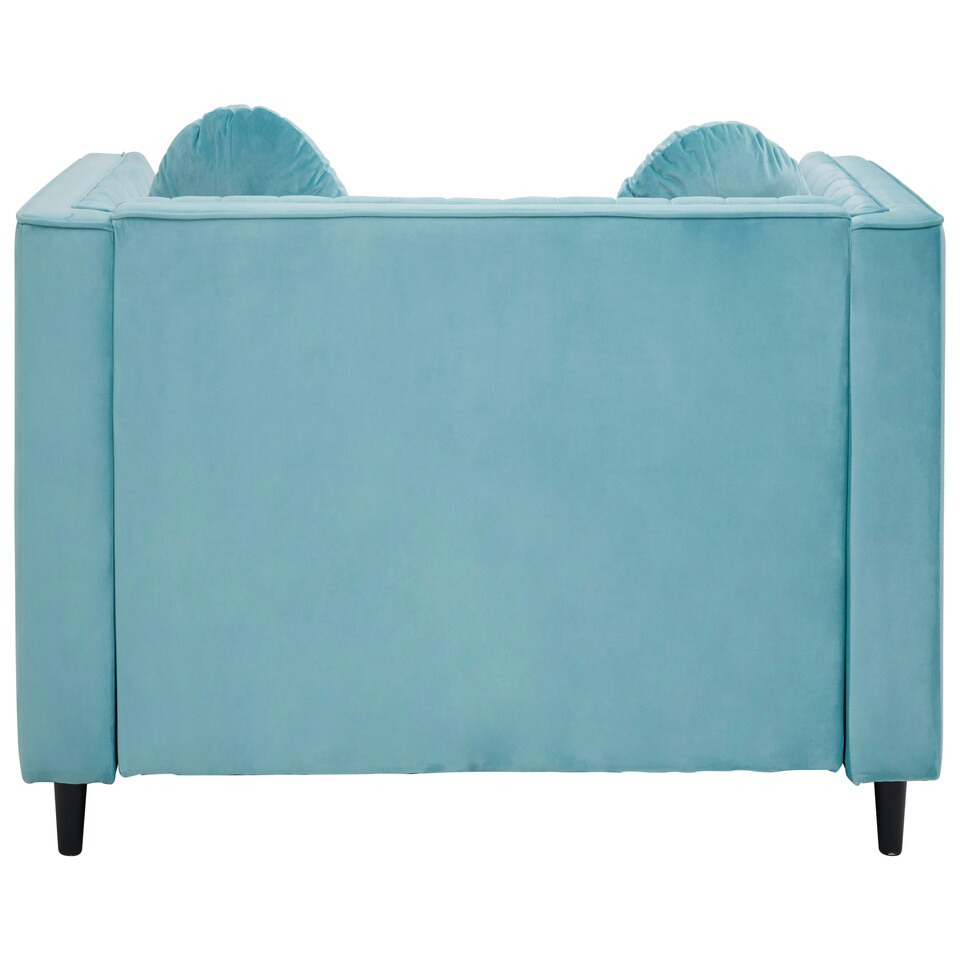 image 1 of Farah Two Seat Green Velvet Sofa Green