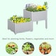 image 7 of Outsunny 2-pieces Elevated Flower Bed Vegetable Herb Planter Plastic, Grey