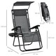 image 2 of Outsunny Foldable Reclining Garden Chair with Headrest, Zero Gravity Deck Sun Lounger Seat Chair with Footrest, Armrest, Cup Holder & Canopy Shade, Light Grey
