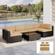 image 10 of Outsunny Garden Rattan Sofa Set Polyester Cover Replacement No Cushion Beige 