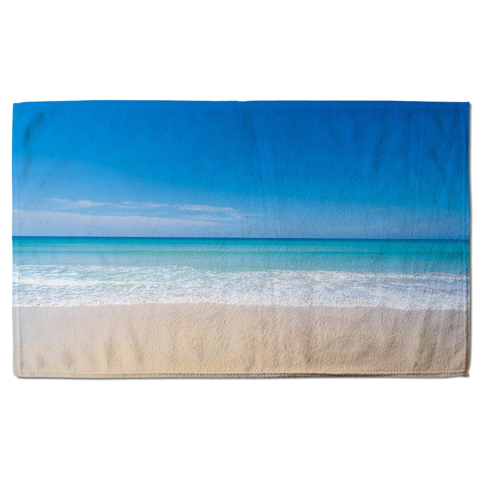 image 1 of Nature landscape view of beautiful tropical beach and sea in sunny day Designer Bath Towel | Multi