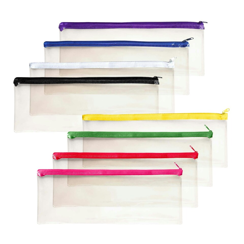 image 1 of Janrax 13x5" Purple Zip Clear Exam Pencil Case