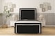 image 1 of Sloomy Sofia Chrome Black Plush Bed Frame With 50" Upholstered Headboard 4' Small Double