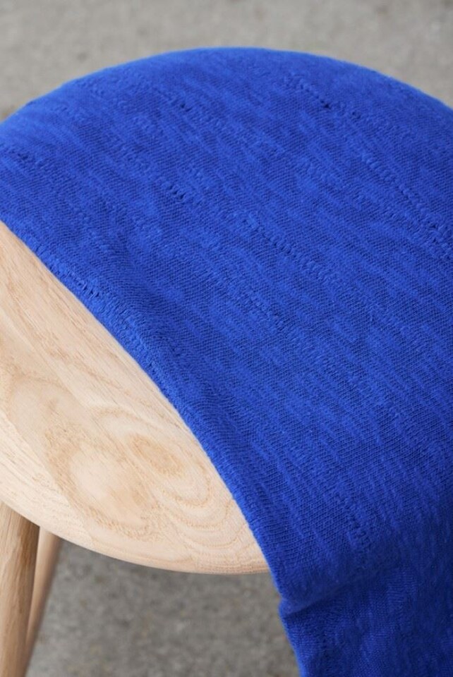 Mind The MAKER Cobalt Blue Slub Jacquard Sweater Knit Stretch Dressmaking Fabric per metre - 120cm / 47" Wide