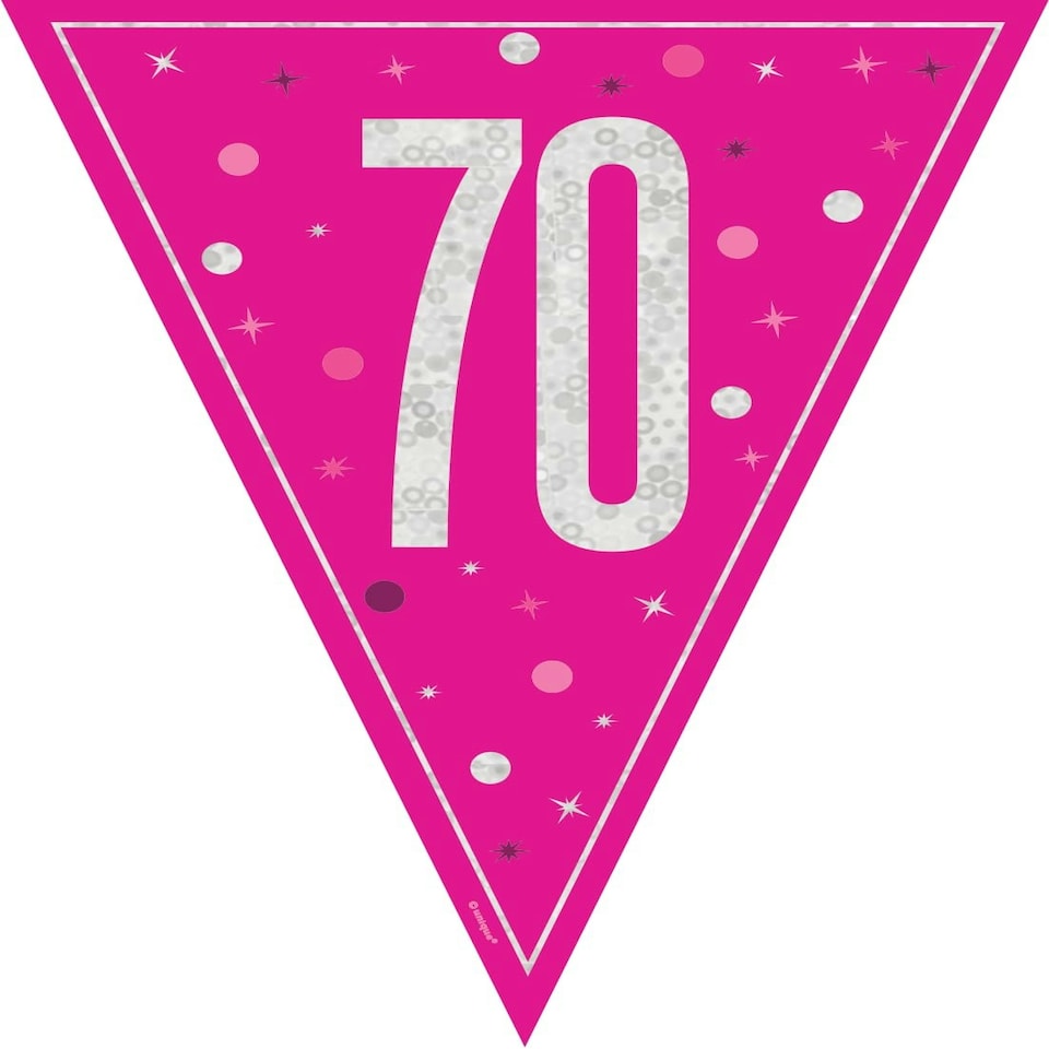 GLITTER PINK 70 FOILAG BANNER-9FT -  UNIQUE N/A
