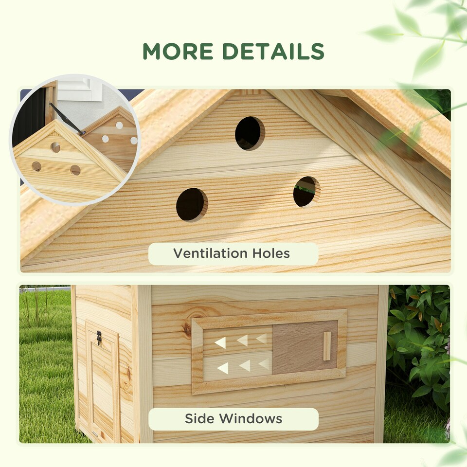 image 1 of PawHut Wooden Duck House, Poultry Coop with Double Doors, Openable Roof