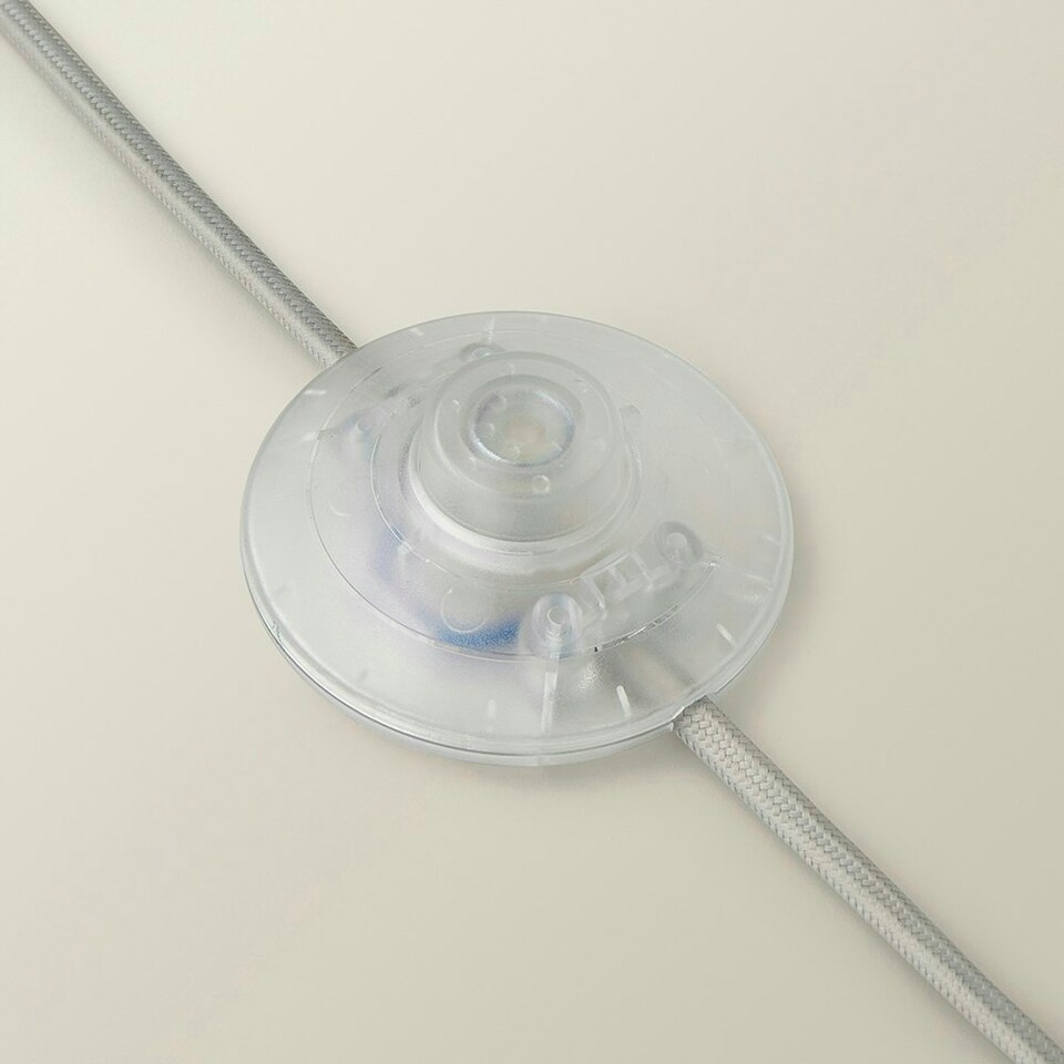 image 1 of ValueLights Lenny Stone Grey Drum Lamp Shade Ribbed Fabric Midi Floor Lamp with LED Bulb Grey
