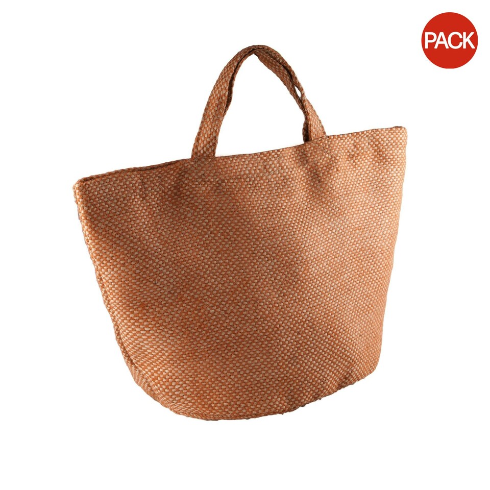 Kimood Womens/Ladies Fashion Jute Bag (Pack of 2) - Natural/Saffron - One Size Cream