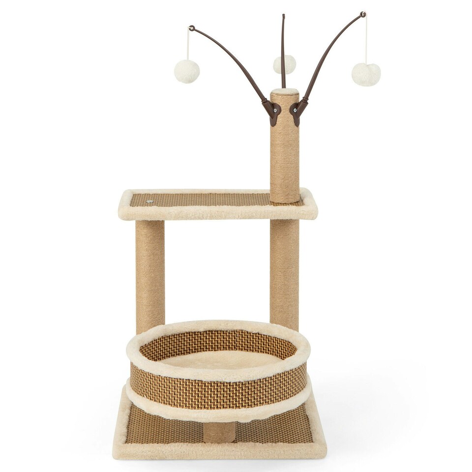 image 1 of COSTWAY Modern Cat Tower Cat Climbing Activity Tower