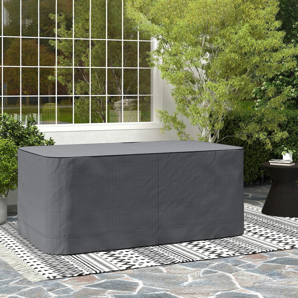 image 1 of Outsunny Patio 2/3 Seater Rattan Sofa Waterproof Furniture Cover Rain Protection Grey