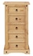 image 1 of Corona 5 Drawer Narrow Chest of Drawers Tallboy Mexican Solid Pine