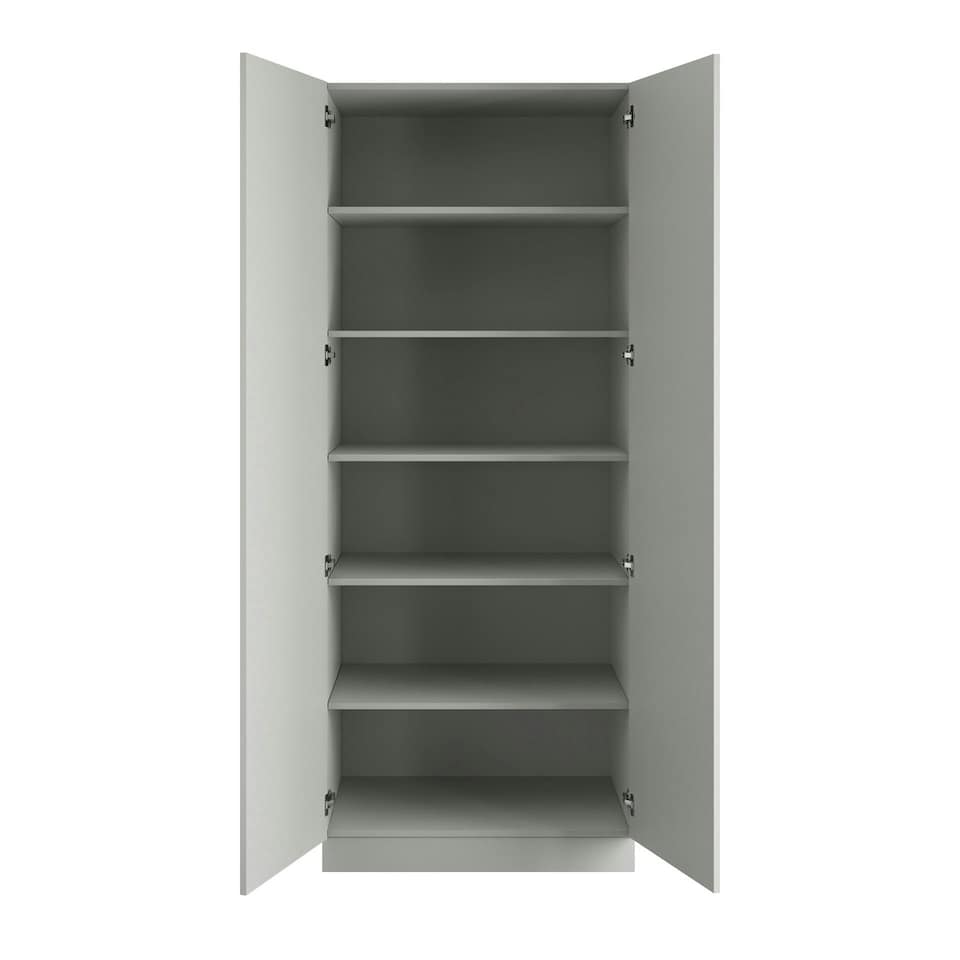 image 1 of Shaker Light Grey Double Wardrobe with Shelves Grey