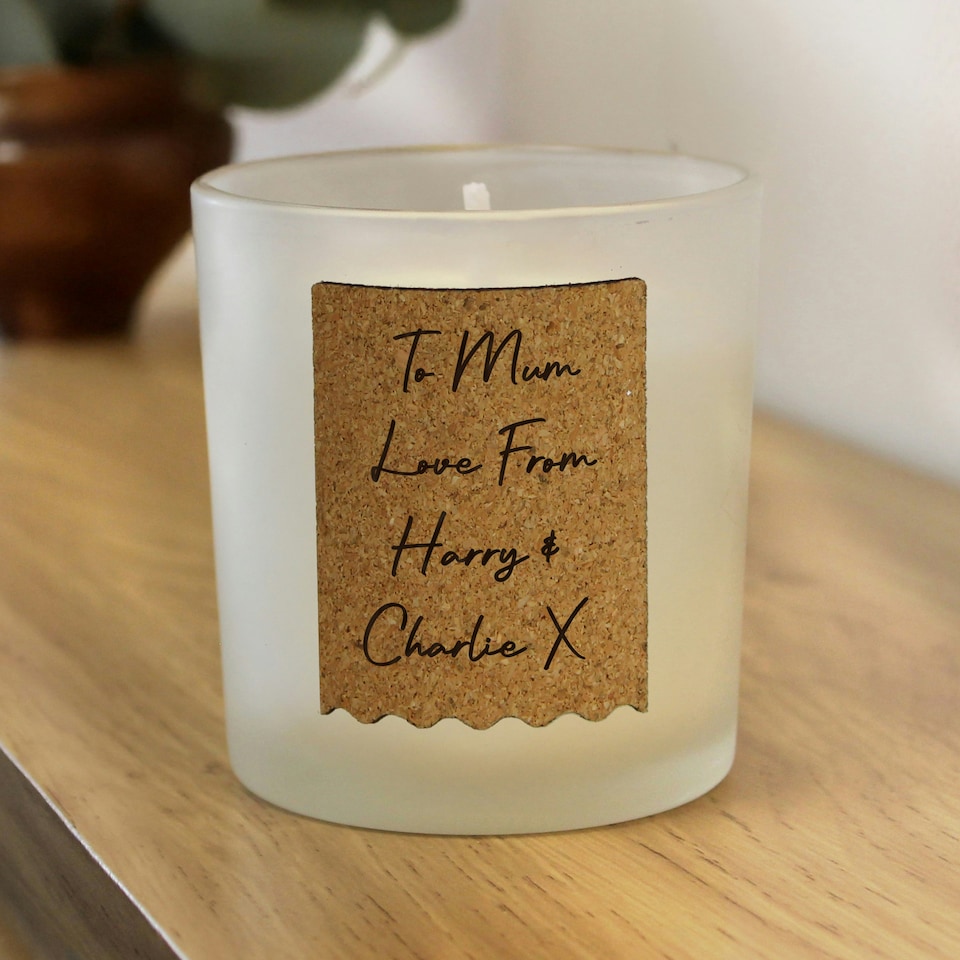image 1 of Personalised Cork Label Candle Jar Clear