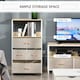 image 3 of HOMCOM 4 Drawer Storage Chest Unit Home Cabinet w  Shelves Home Living Room Bedroom Entryway Living Furniture, Light Grey