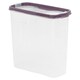 image 2 of Plastic Food Storage Cereal Container Dispenser Airtight Click Lid | Clear | Purple | 2.5 Litre Purple | 1