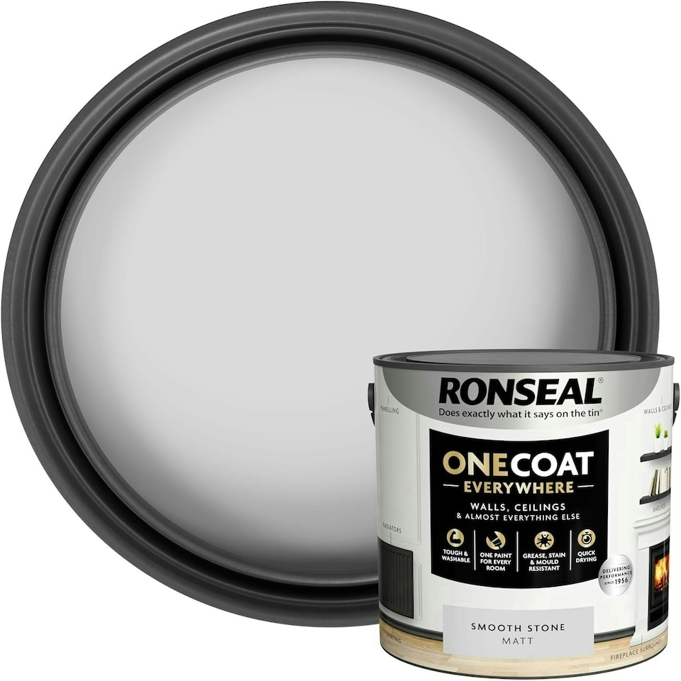 image 1 of Ronseal One Coat Everywhere Matt Paint 2.5L Smooth Stone