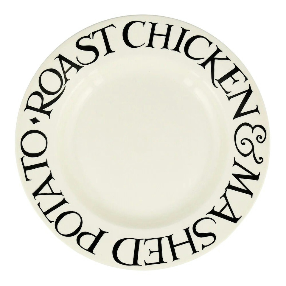 image 1 of Dinner Plate: 1 x 27cm Emma Bridgewater Dinner Plate Plate Black Toast Roast Chicken, Ceramic White