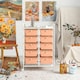 image 3 of COSTWAY 10 Drawers Storage Rolling Cart w/Universal Wheel Peach