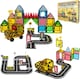 image 1 of Desire Deluxe Magnetic Building Tiles Road Blocks - Magnet Crane Car Set for Kids, Educational Preschool STEM Learning Montessori Construction Toddler Toy for Boys & Girls 3+ Year