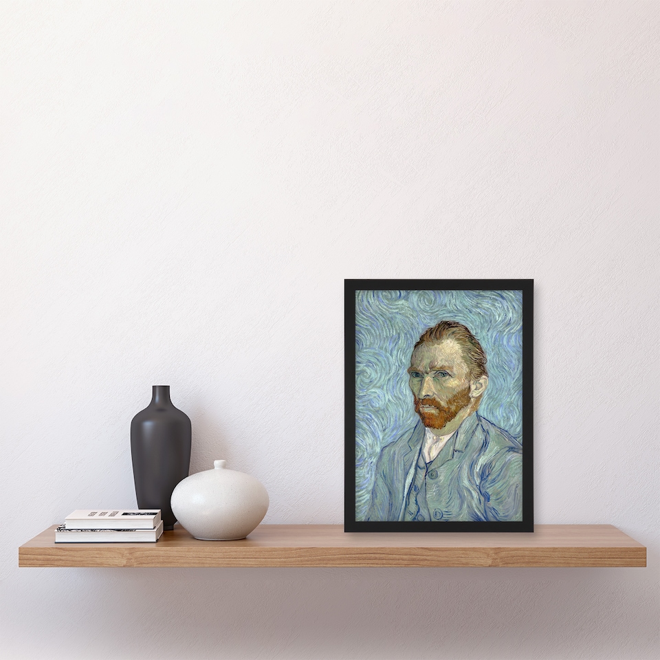 image 1 of Vincent van Gogh Framed Wall Art Print Artist 1889 Self Portrait Home Décor