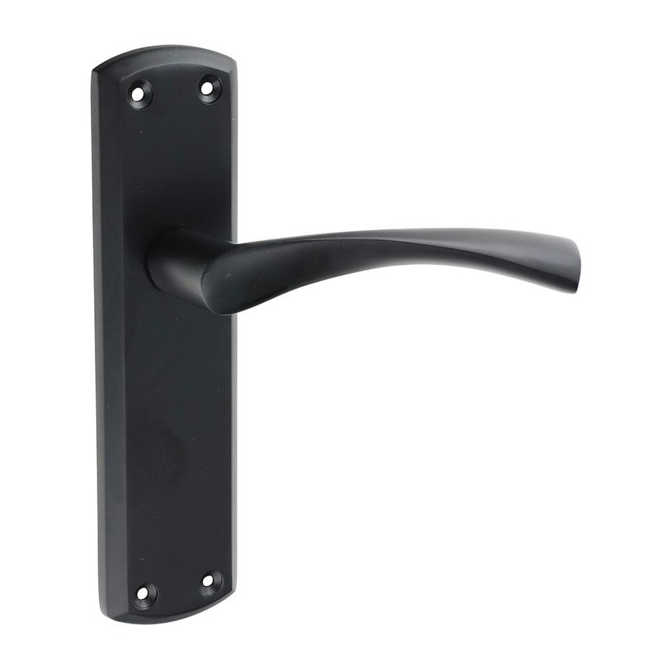 Timco - Zeta Latch Handles - Matt Black (Size 175 x 45 - 2 Pieces) Black