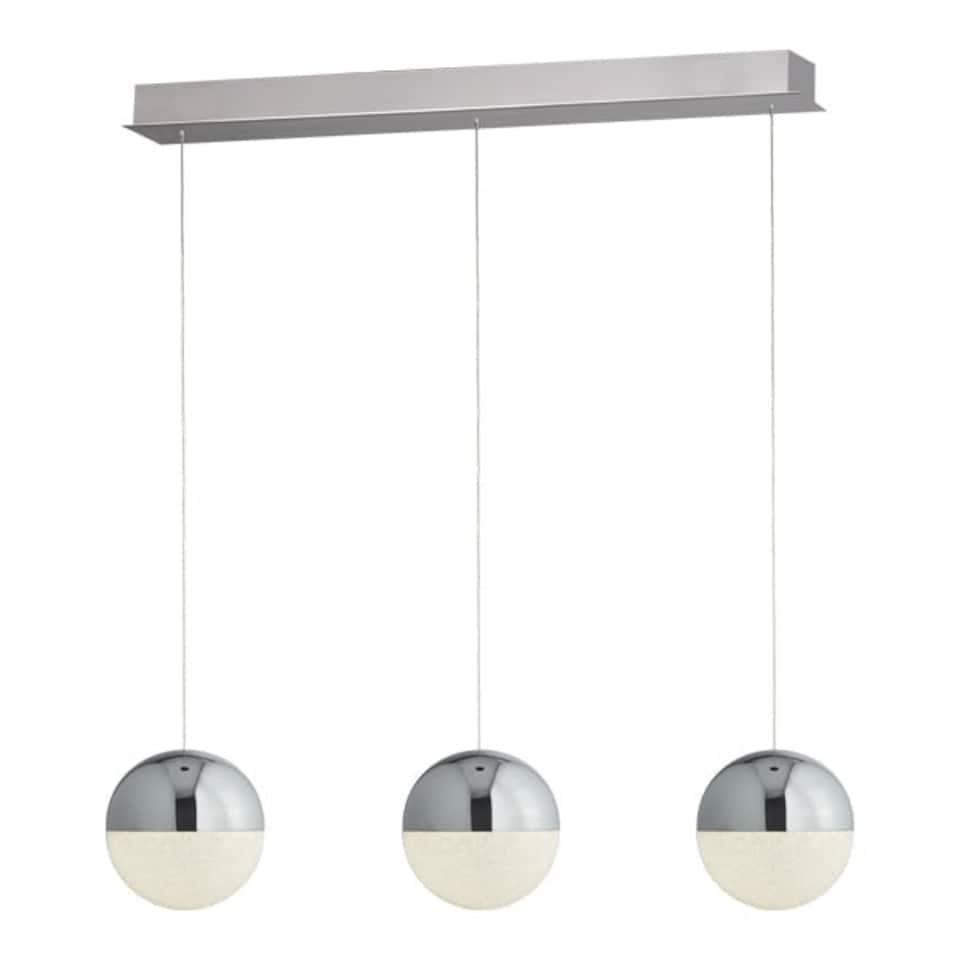 image 1 of Annika 3 Light Polished Chrome LED Ceiling Pendant Bar