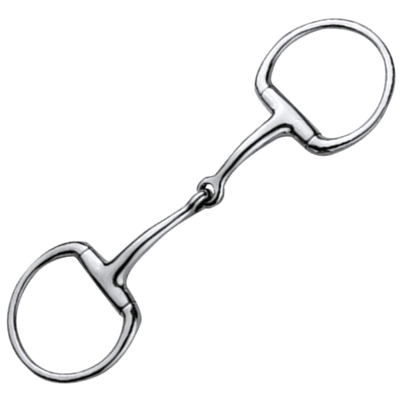 Korsteel Stainless Steel Jointed Eggbutt Snaffle Bit Silver Silver 5in 1