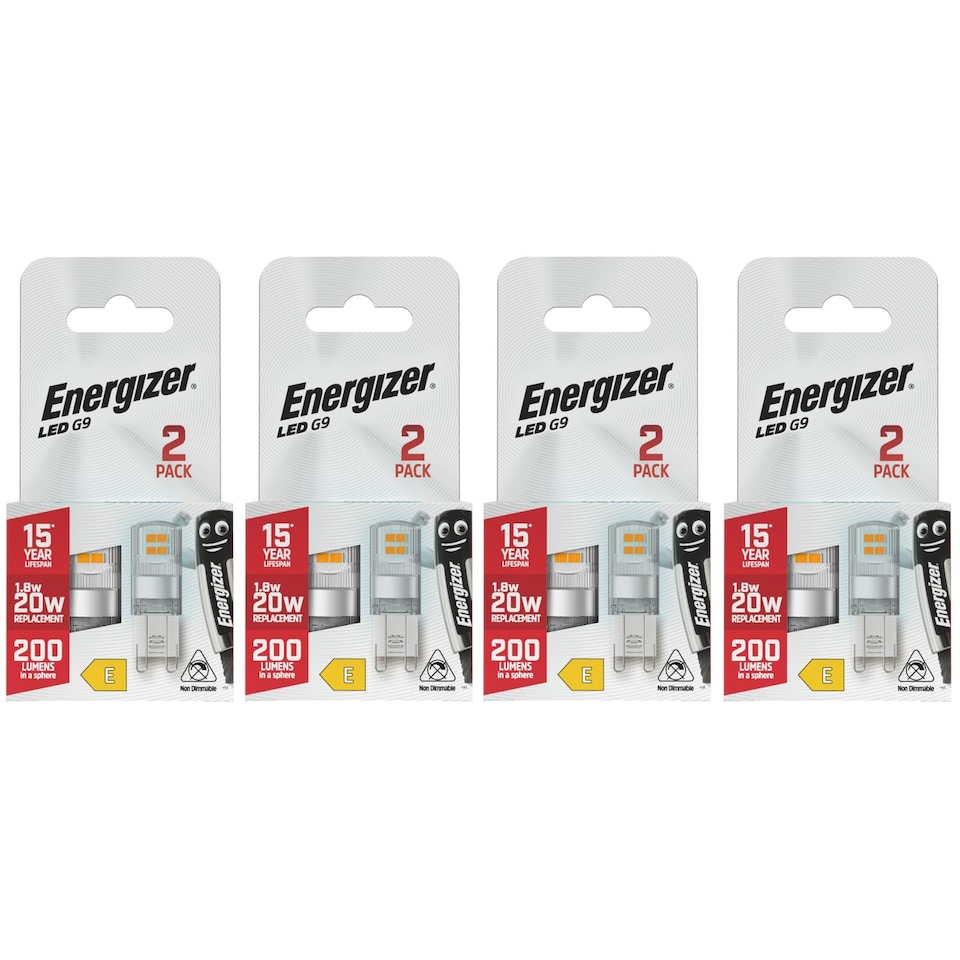 image 1 of Energizer LED G9 200lm 1.8W 6500K (Daylight) Light Bulb - Pack of 8