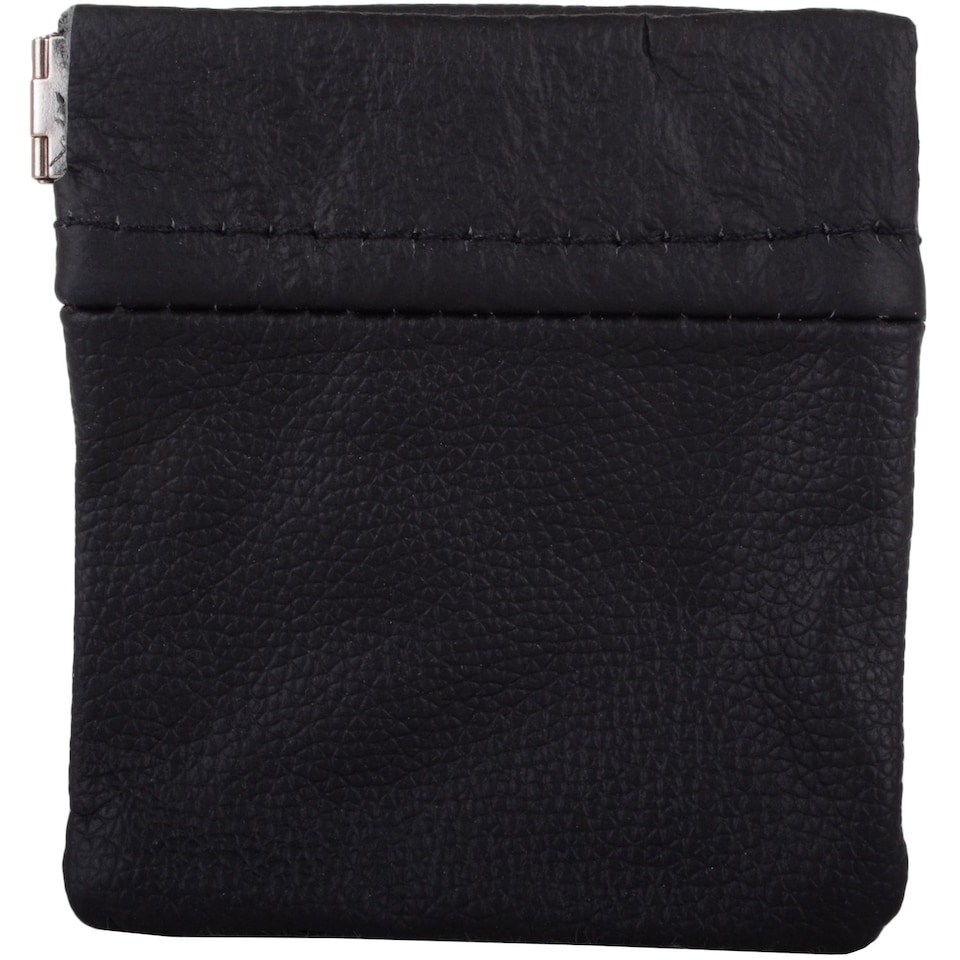 image 1 of Lorenz Mens Leather Coin / Money Holder / Pouch / Wallet with Push Clip Fastening | Black | Black