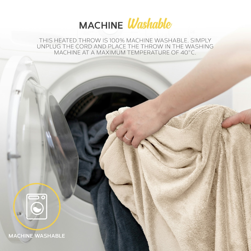 image 1 of MONHOUSE Heated Throw - Double Electric Blanket - 150 x 200 cm - Digital Controller - 9H Timer, 9 Heat Settings, Auto Shutoff