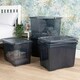 image 2 of Wham Crystal 5 x 80L Stackable Plastic Storage Boxes with Lids Black