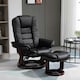 image 2 of HOMCOM Swivel Manual Recliner and Footrest Set PU Leather Lounge Chair Black