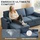 image 3 of HOMCOM Corner Sofa Bed, L Shaped Sofa with Storage Chaise, USB Ports | Blue | Blue | 205W x 136.5D x 85H cm
