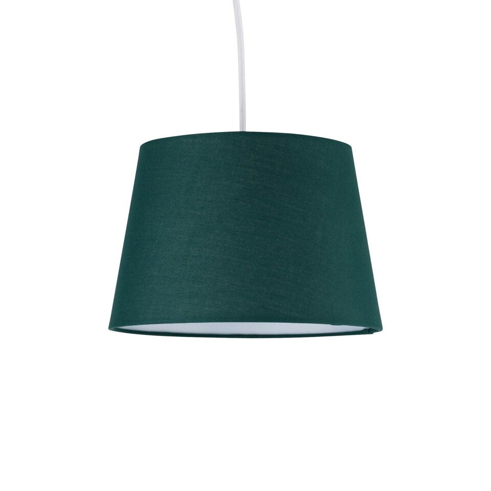 image 1 of Set of 2 Dark Green 23cm Tapered Cylinder Pendant or Lamp Shades Green